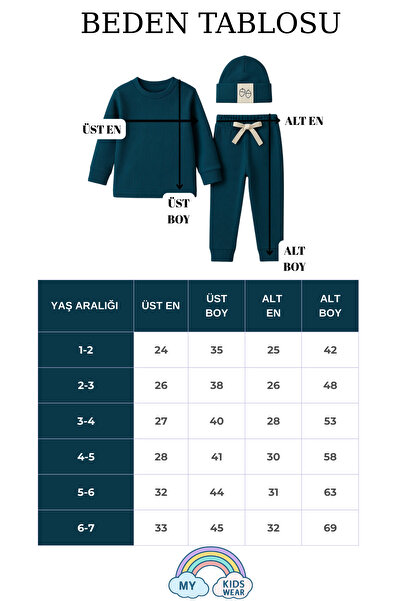 My Kids Wear Fitilli Unisex Bebek - Çocuk Üçlü Takım