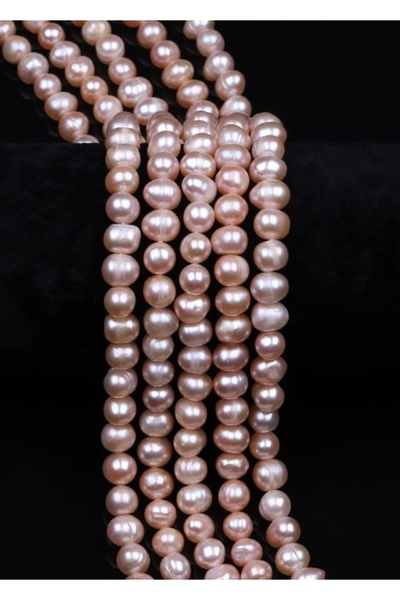 Taş-Mir Pembe İnci Doğal Taş Kolye 7 mm