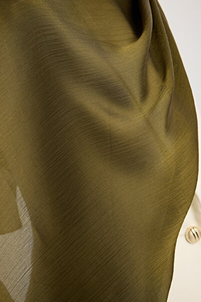 Şaless Βραδινό σάλι Janjan Hijab Crinkle - Χακί 70x190cm