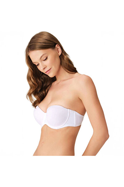 Anıl Lingerie Sutien de bază cu sârmă albă pentru femei, cu căptușeală zilnică, cu push-up, fără bretele 3241