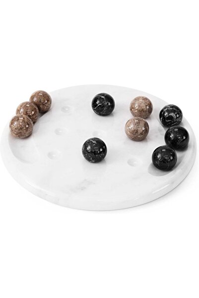 Radicaln لعبة "تيك تاك تو" الرخامية، مقاس ١٠ بوصات، باللونين الأسود والمحيطي ...