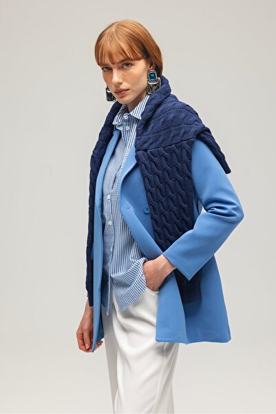 Saade Jachetă cu curea indigo