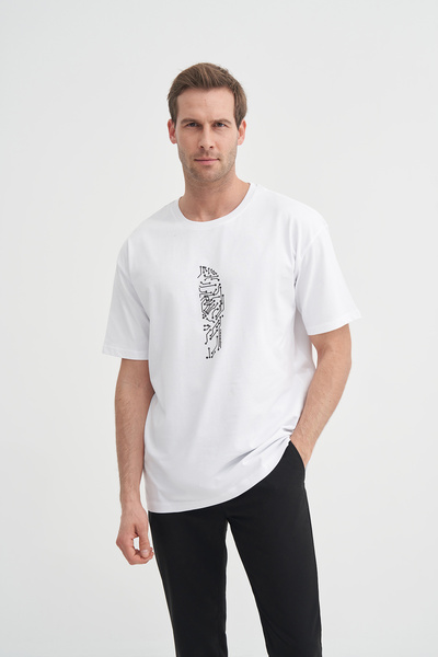 Cazador Тениска с кръгло деколте, свободна кройка и памучен десен