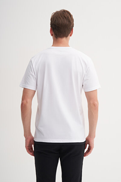 Cazador Crew Neck Regular Fit Cotton Patterned T-Shirt