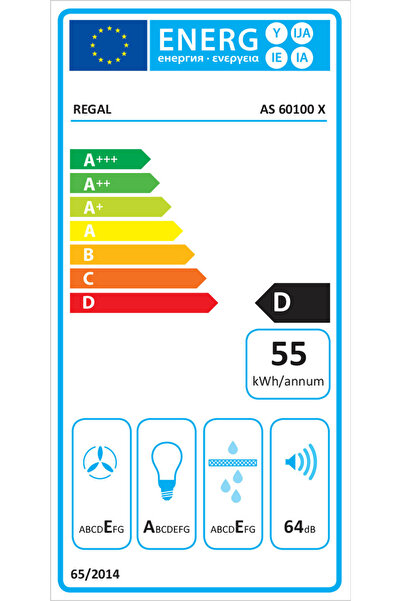 Regal As 60100 X Inox Sürgülü Aspiratör