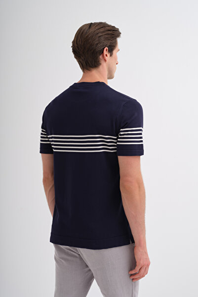 Cazador Πλεκτό ανδρικό μπλουζάκι Navy Blue 3040