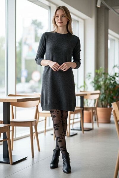 E-Giyimbank Külotlu Çorap Desenli İnce Rengi Şık Kadın Çorabı, Günlük ve Özel...