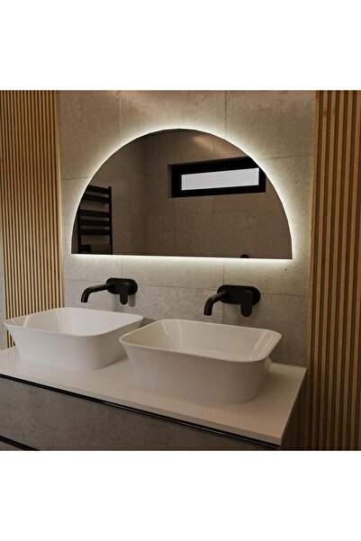 Aypars Atölye Yarım Ay LED Banyo Aynası – Modern ve Dekoratif Duvar Ayna Tasa...