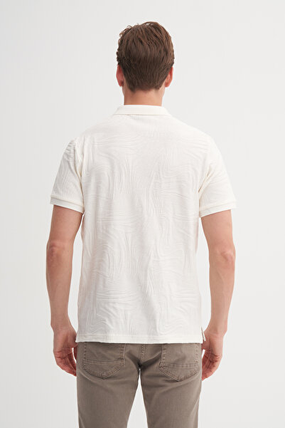 Cazador Поло з коміром, прямий крій, трикотажна футболка з хвилястим візерунком