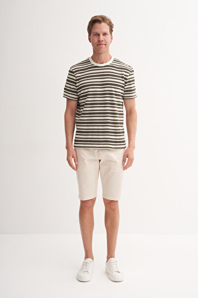 Cazador Μπλουζάκι με λαιμόκοψη με ρίγες Jacquard Slim Fit