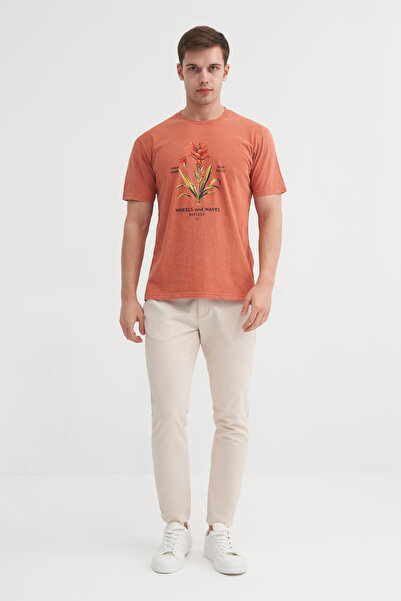 Cazador Μπλουζάκι με βαμβακερό σχέδιο με κανονική εφαρμογή με λαιμόκοψη