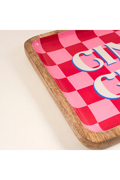 Zsa Zsa Zsu Lakrı Mango Ağacı Tepsi 26x26x3 Cm Pembe