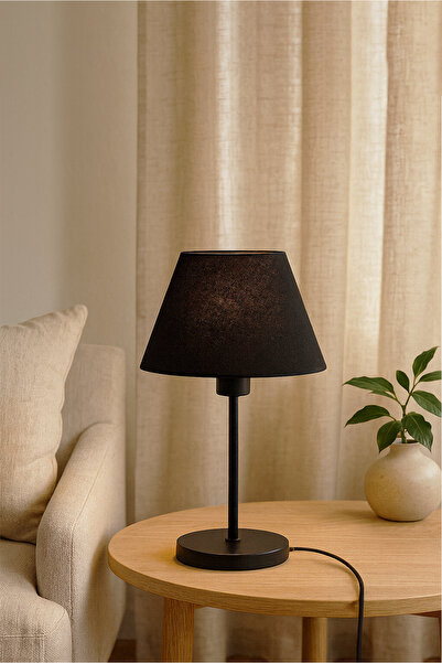 HOMİNG Black Fabric Metal Body Lampshade Ayd-2575
