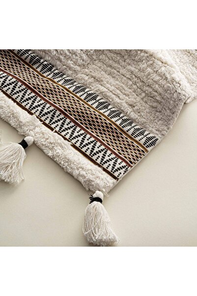 Ecocotton Σετ πατάκι μπάνιου Rita 2 τεμαχίων 100% βαμβακερή κρέμα Karde 60x90-40x60