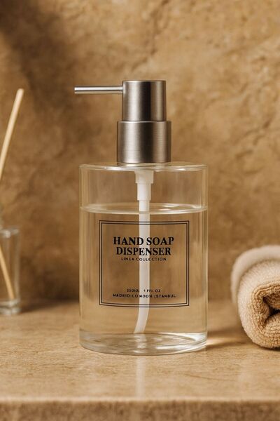 NESS HOME Bathroom Kitchen Countertop Liquid Soap Dispenser - Glass Soap Dispenser