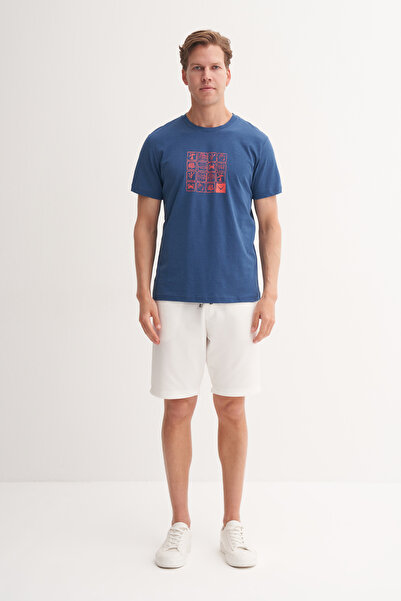 Cazador Μπλουζάκι με βαμβακερό σχέδιο με λαιμόκοψη Slim Fit