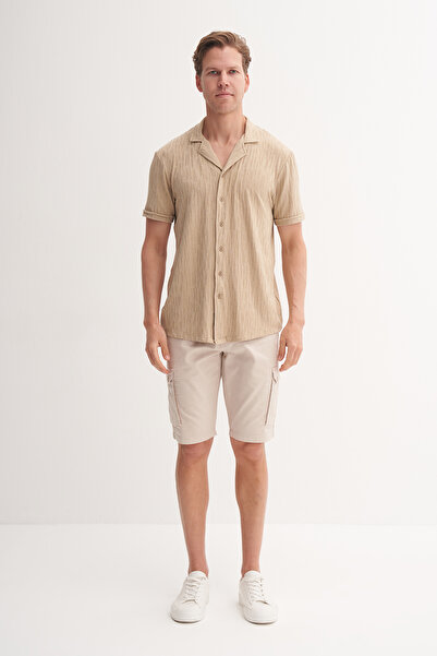 Cazador Cămașă cu mânecă scurtă Regular Fit din material subțire texturat