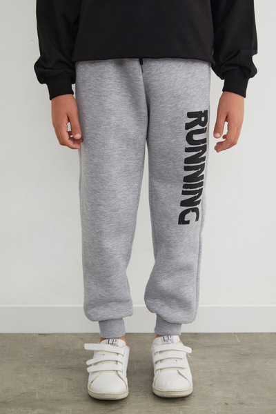 Fulla Moda 3 İplik Running Baskılı Erkek Çocuk Jogger Eşofman Altı