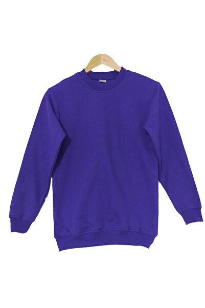 Raf Coll Unisex Çocuk Mor Bisiklet Yaka Basic Sweatshirt