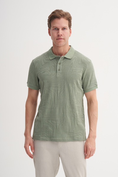 Cazador Μπλουζάκι με μοτίβο με κυματιστό γιακά Polo Regular Fit