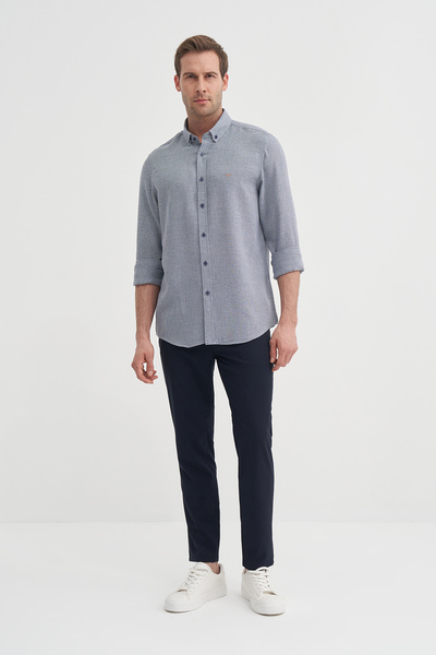 Cazador Риза с дълъг ръкав от тъкан памук с нормална кройка