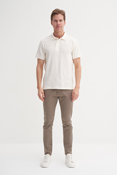 Cazador Поло з коміром, прямий крій, трикотажна футболка з хвилястим візерунком