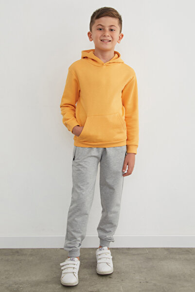 Fulla Moda 3 Thread Kangaroo Pocket Hooded Boy's Sweatshirt