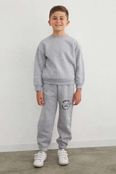 Fulla Moda Ανδρικό παντελόνι αθλητικής φόρμας 3 Thread Champion με στάμπα