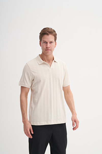 Cazador Μπλουζάκι Polo Neck Regular Fit Βαμβακερό με υφή