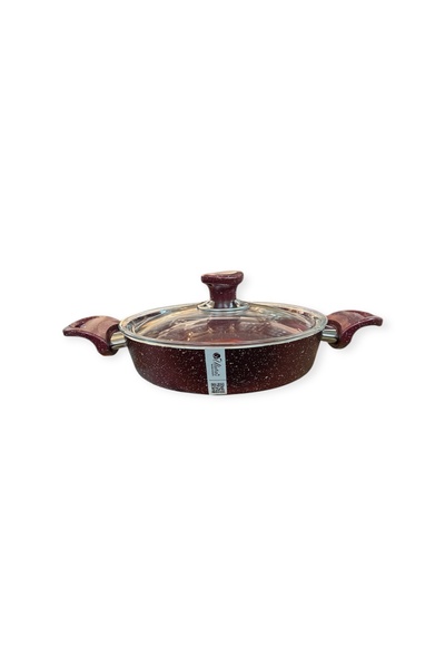 Ulutaş وعاء بيض من الجرانيت المصبوب مع غطاء، 20 سم، أحمر اللون