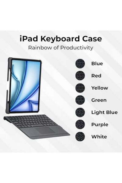 Glassology Ipad Pro 13" 2024 Keyboard Case And Screen Guard, Slim Cover, Detachable Wireless Keys, Pencil Slot.