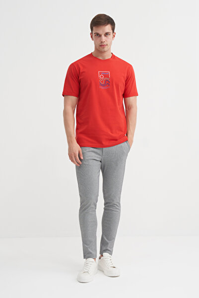 Cazador Велосипедна комір Regular Fit Бавовняна футболка з малюнком