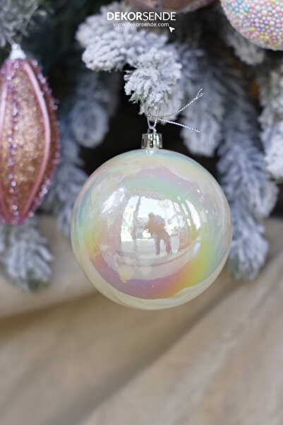 Dekorsende Christmas Ornament Pearlescent Round 3-Piece Ball 8 cm