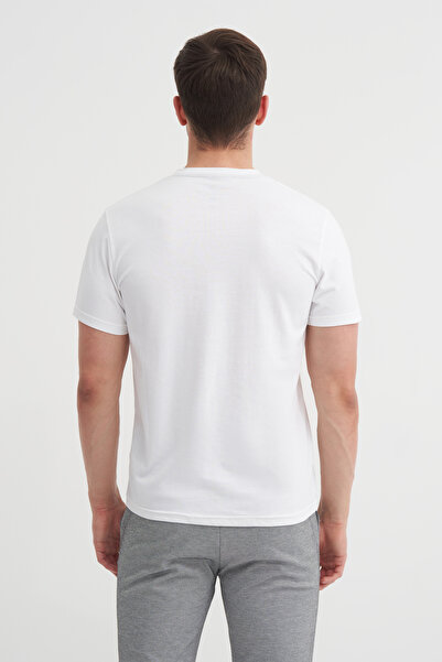 Cazador Памучна тениска с тънка кройка и кръгло деколте