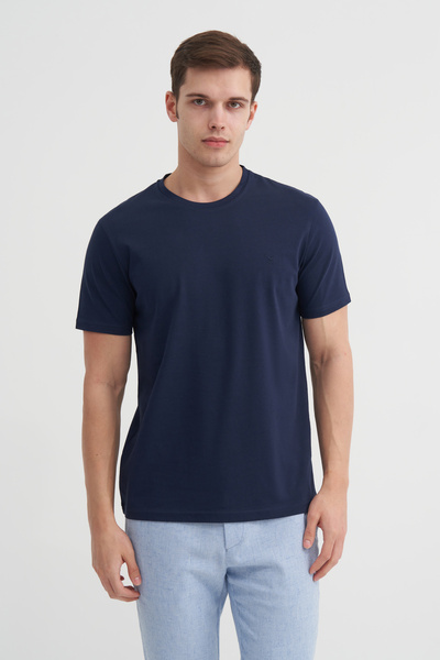 Cazador Tricou simplu din bumbac, slim fit, cu decolteu