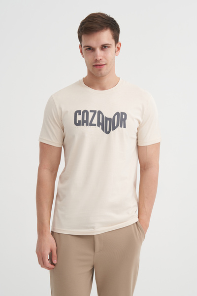 Cazador Μπλουζάκι με βαμβακερή στάμπα με λεπτή εφαρμογή