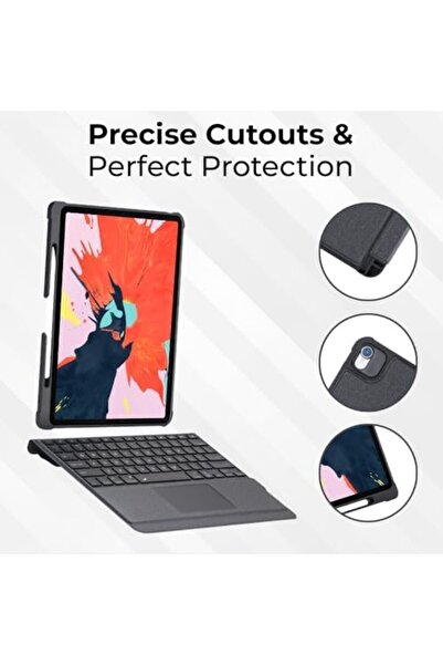 Glassology حافظة لجهاز iPad 10.9 بوصة من الجيل العاشر، ولوحة مفاتيح قابلة للفصل مع إضاءة خلفية ولوحة تتبع، ثنائية اللغة، مع واقي للشاشة.