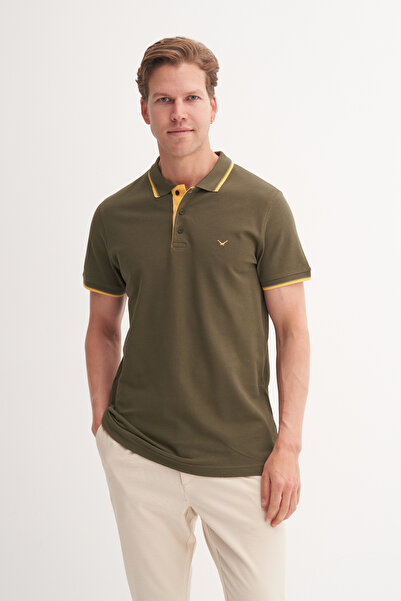 Cazador Polo Yaka Slim Fit Pike Düz Pamuklu Tişört