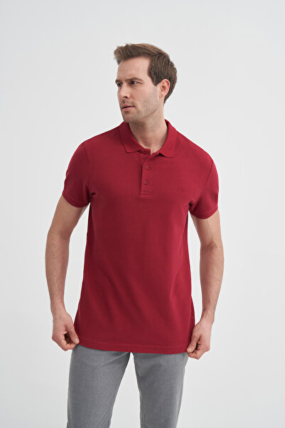Cazador Polo Neck Slim Fit Pique Plain Cotton T-Shirt