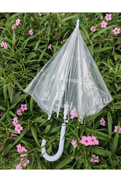 NB market Şeffaf Şemsiye Rüzgâra Dayanıklı Uzun Saplı Orta Boy Yağmur Şemsiye...