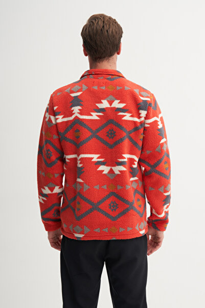 Cazador Світшот з прямим коміром, регулярного крою, з вінтажним візерунком і хутряною фактурою