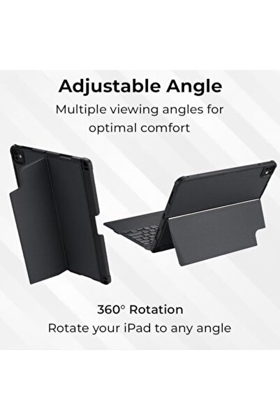 Glassology Ipad Pro 13" 2024 Keyboard Case And Screen Guard, Slim Cover, Detachable Wireless Keys, Pencil Slot.