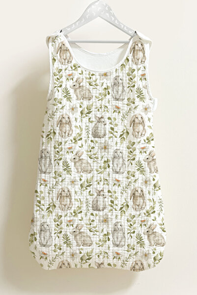Tuğba Kuğu 4 Layers Muslin Baby Sleeping Bag (0-18 MONTHS) - Rabbits in the Garden