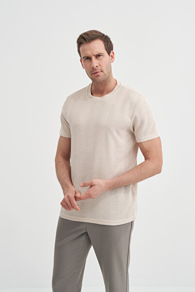 Cazador Πλεκτό απλό μπλουζάκι με λεπτή εφαρμογή με λαιμόκοψη