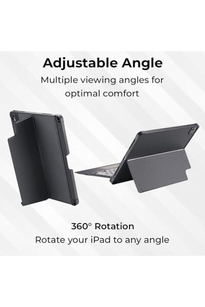 Glassology حافظة لجهاز iPad 10.9 بوصة من الجيل العاشر، ولوحة مفاتيح قابلة للفصل مع إضاءة خلفية ولوحة تتبع، ثنائية اللغة، مع واقي للشاشة.