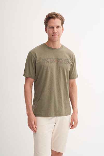 Cazador Μπλουζάκι με βαμβακερό σχέδιο με κανονική εφαρμογή με λαιμόκοψη