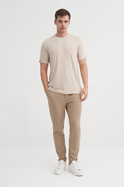 Cazador Crew Neck Regular Fit Textured T-Shirt