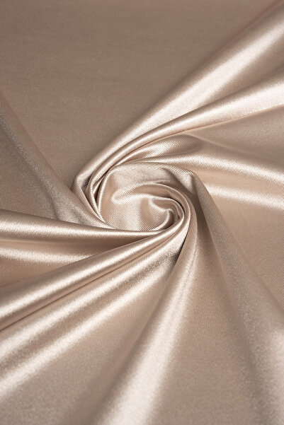 Kumaş Deposu Örme Saten Açık Bej Abiye Kumaş