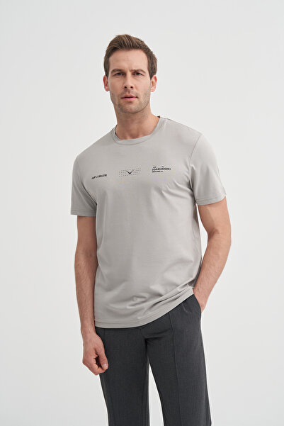 Cazador Βαμβακερό T-shirt Slim Fit Crew Neck