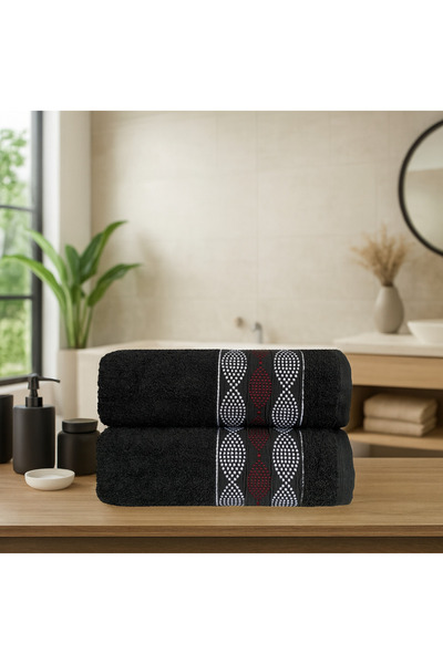 Lucy and Home Чорний 2-компонентний набір рушників 55x100 см